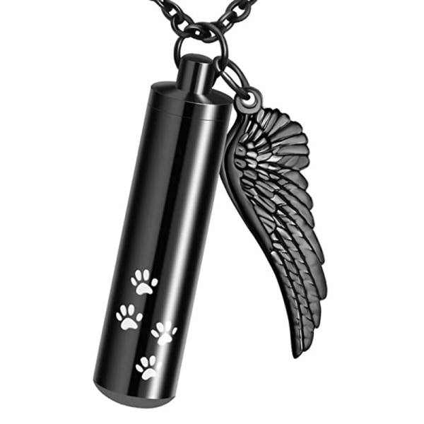 Sylinderkremering halskjede for Dog Ashes Angel Wing Urn Nec, ZQKLA