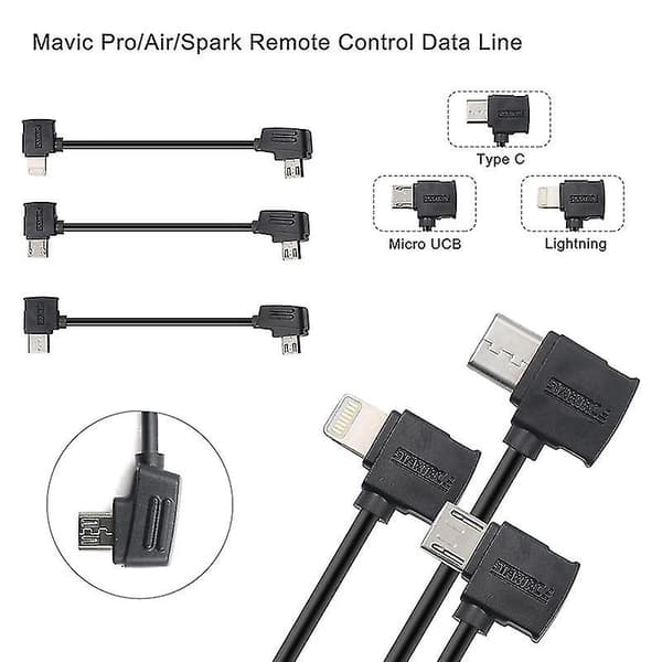 Startrc Lightning - Micro-USB -datakaapeli DJI Mavic Mini/Air, Shark -kauko-ohjaimelle - 10 cm