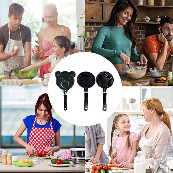 Mini Omelett, 3 stk. Mini Nonstick Stekepanne, Nonstick Min, ZQKLA
