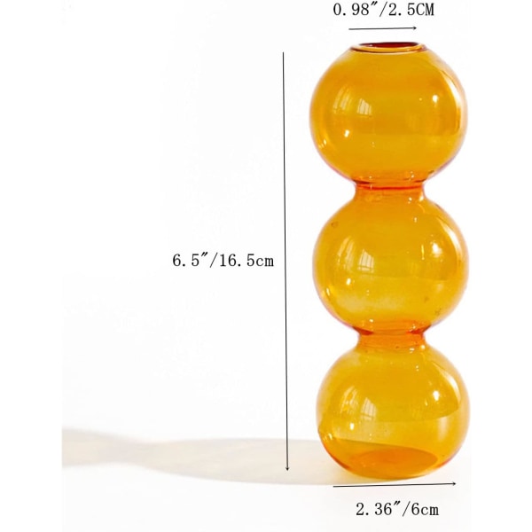 Hydroponisk Blomvas, Tre Klot 16,5 cm Hög Transparent Pl,ZQKLA