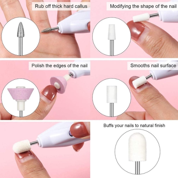 Elektrisk Manikyrset Portable 5 I 1 Nagelfil Grinde, ZQKLA