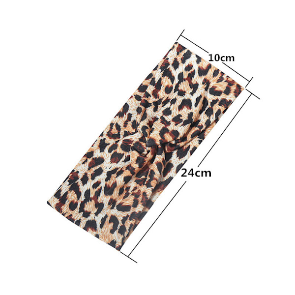 6 stk Leopardmønstrede Tvinnede Kryss Elastiske Hodebånd Myke, ZQKLA