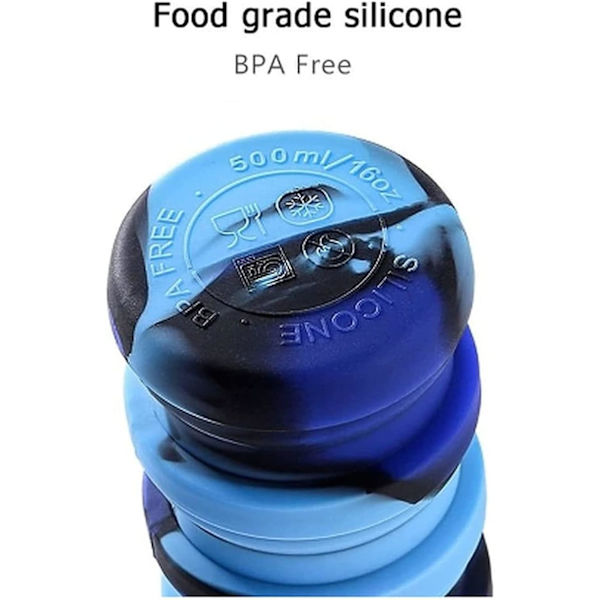 Silikon Foldbar Vandflaske, 16oz 500ml Bærbar Fold, ZQKLA