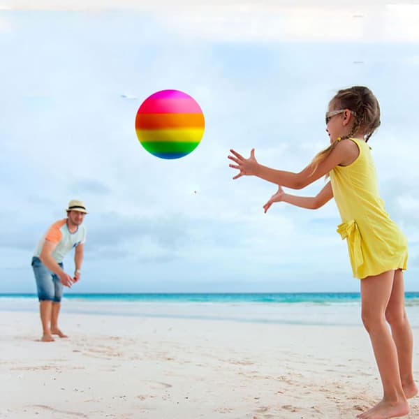 Oppustelig Bold 9 tommer Kickball Hoppebolde Regnbuebolde, ZQKLA
