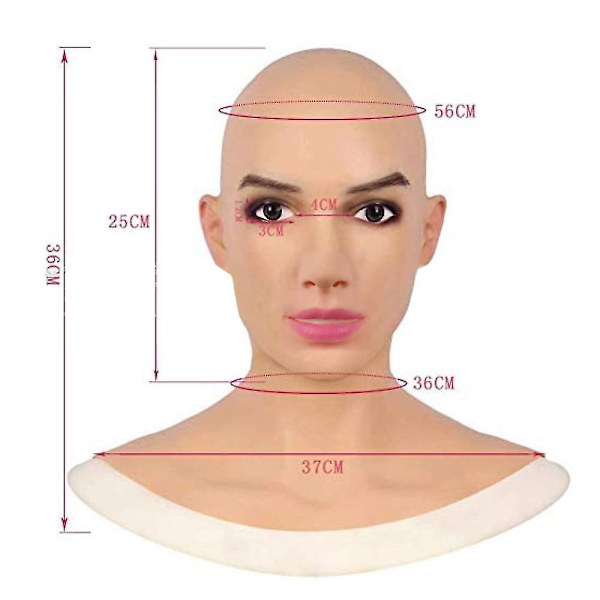 Halloween Realistisk Vuxen Kvinna Latex Huvudskydd Fancy Cosplay Mask