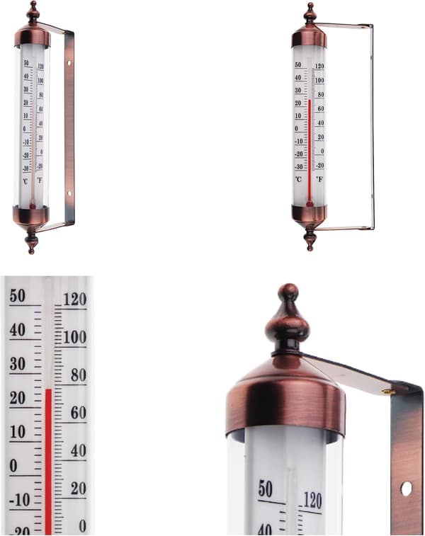 Udendørs Termometer med Måler, Bronze Effekt - Stilfuld Udendørs, ZQKLA