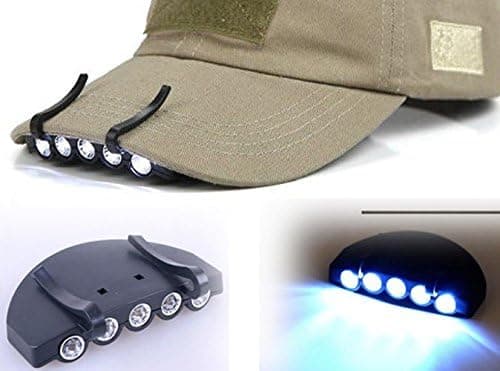 3kpl kirkas 5 LED klipsikiinnitteinen lippalakin otsalamppu, cli, ZQKLA