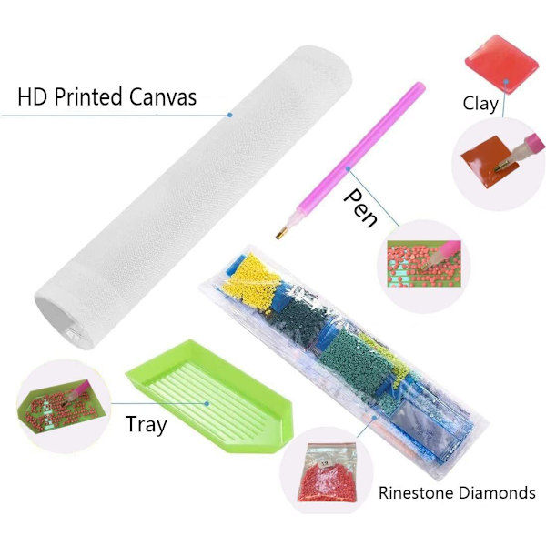 5D Diamantmålning Kit efter Nummer, Komplett 5D Diamantmålning K, ZQKLA