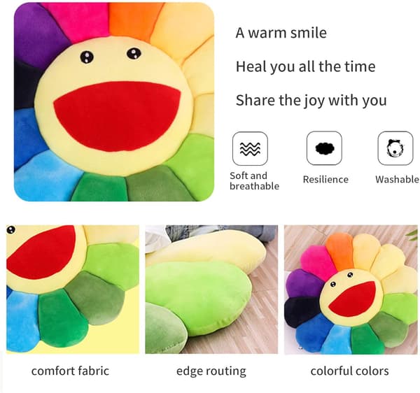 Smile Face Plysjpute Putematte Sofapute Colo, ZQKLA