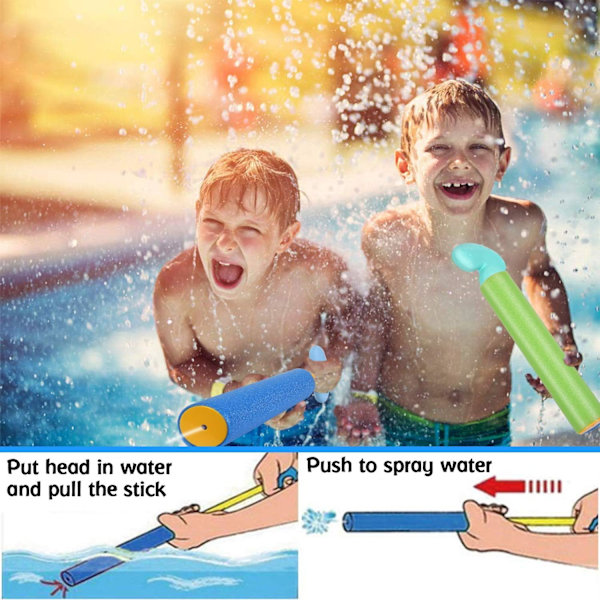 Svamp Vattenpistol, 6-pack 9 meter Lång Räckvidd Vattenpistol, Lätt och Mjuk