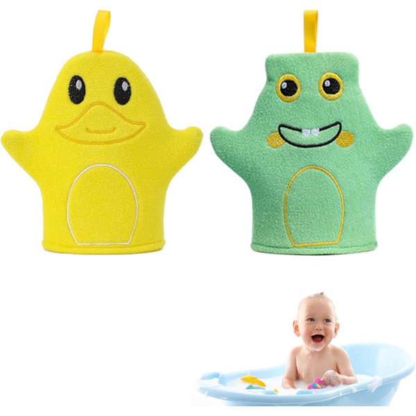Sødt Baby Badevask Handsker, Baby Badehandsker, 2 Stykker Vask, ZQKLA