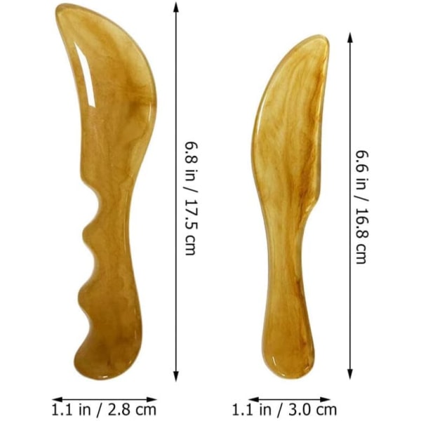 Guasha Skrapande Massageverktyg 2 delar Kroppsskrapningsverktyg A,ZQKLA