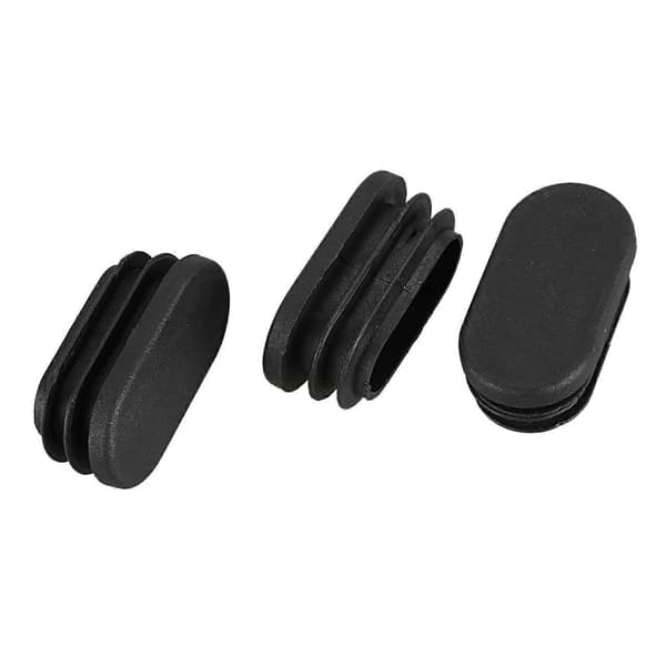 Ovale bordstolbenrør indsats endehætte 40mm x 20mm 20stk sort