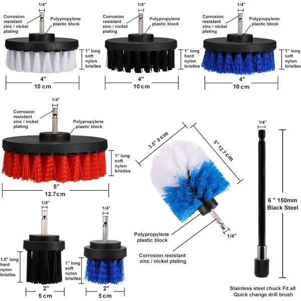 Dewenwils DAKCOS 23 Pièces de Brosse Perceuse Électrique pour Net