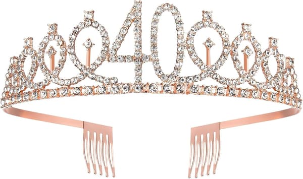 Rosaguld Fødselsdagssash Krone 40 & Fabulous Sash og Tiara