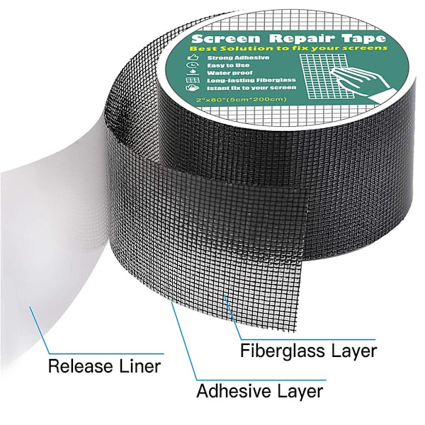 Högfast Självhäftande Glasfiberduk Nät Tejp Tyg Rulle