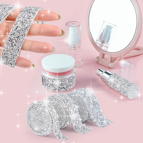 3 Rullar 3 Yards Självhäftande Kristall Rhinestone Band för ,ZQKLA