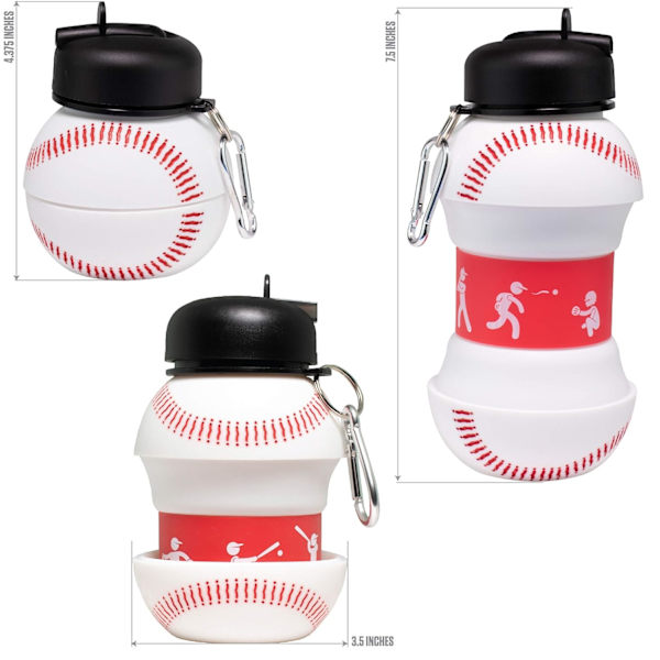 Klipsattava Kasaan Taittuva BPA-Vapaa Silikoninen Baseball-Vesipullo, ZQKLA