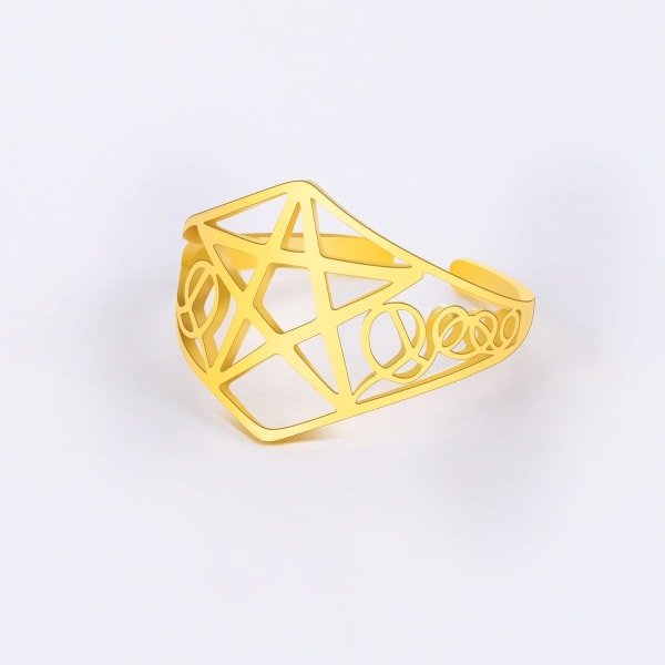 Pentagram Ring Pentacle Ringer Pentagram Stjerne Amulett Justerbar, ZQKLA