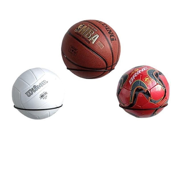 6-pack väggmonterad bolldisplay Bollförvaring Bollställ Basketboll Fotboll Volleyboll Bollställ
