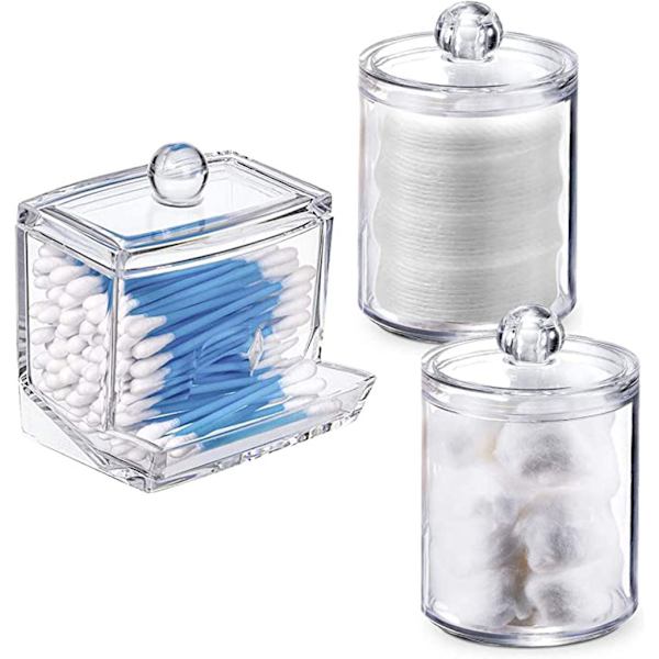 2-pack Qtip-hållare Dispenser för bomullsbollar, bomullspinnar, C,ZQKLA