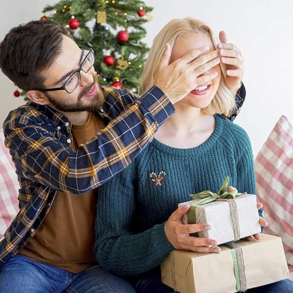 Julbrosch för kvinnor, flerfärgade strass, ZQKLA