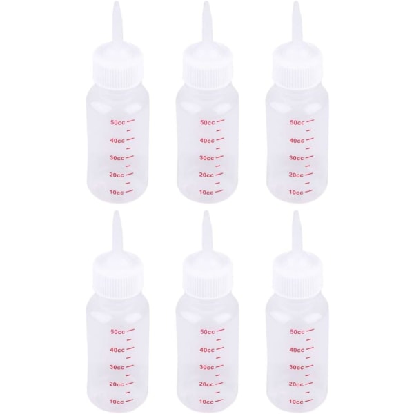 6 stk. 50 ml Baby Kjæledyr Flaske - Spiss smokk Sikker Hund, ZQKLA