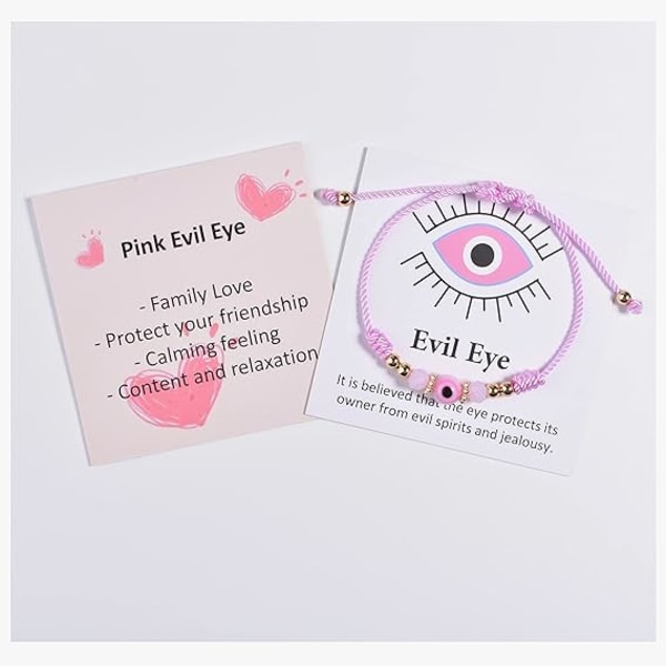 （Rosa）Evil Eye-armband för kvinnor tonårsflickor Amulet Pink Pro, ZQKLA