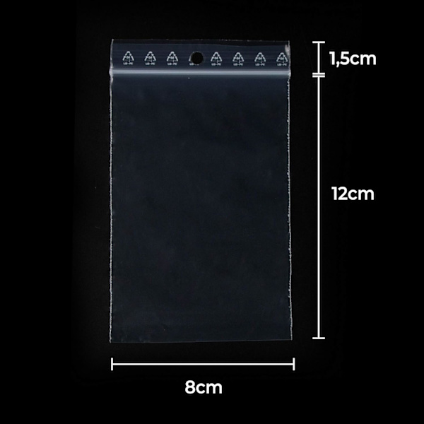 100 st Förseglade Zip Lock-påsar - Transparent - för Livsmedel