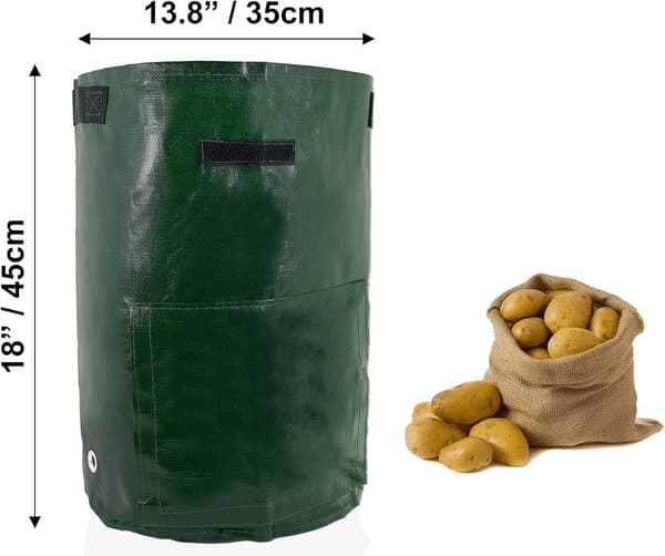 4-pack 10-gallon Potatisodlingsväskor Gröna Polyeten Trädgård, ZQKLA