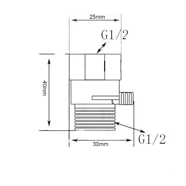 Omdirigeringsventiler Bruseshoved Messing Stopventil med Poleret Metal