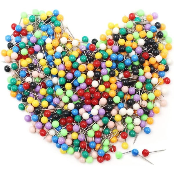 100 Map Pins, Round Head Pins, Colored Pins, Plastic Pins wi,ZQKLA