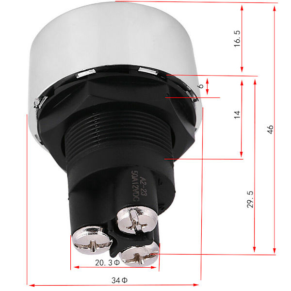 （Blå）Motorstartknapp, bilmotorstartknapp, 12V-24V 50A a,ZQKLA