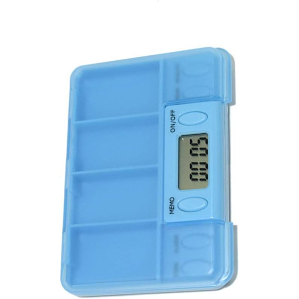 Multi-Alarm Timer Bærbar Pilleæske 4 Række LCD Digital Pille Organiser