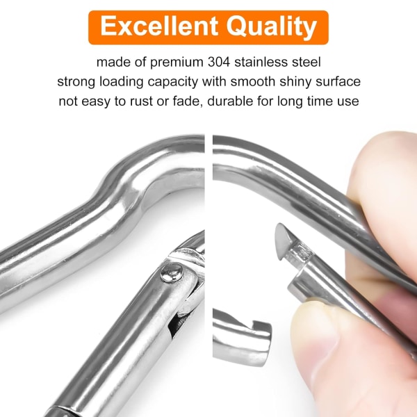 Heavy-Duty-Karabiner 6-pak 3” Klatre-Karabiner med Excel, ZQKLA