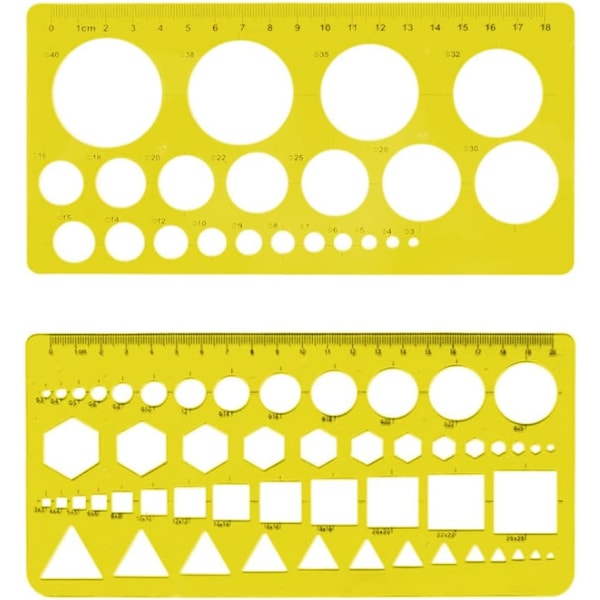 2 stk. Normograf for skisser og diagrammer - Sjablongsirkler, ZQKLA