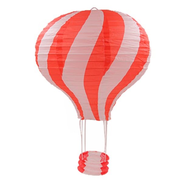 30 cm stribet varmluftsballon papir lanterne børns fødselsdagsfest gang dekoration Red