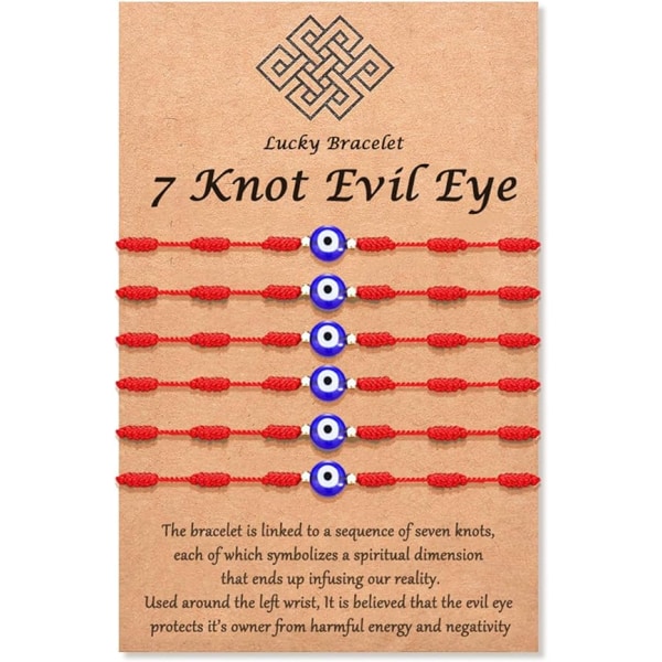 (Ver.3) （6 stk armbånd）Evil Eye 7 Knot Lucky Armbånd Adju,ZQKLA