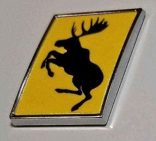 Äkta Traditionell Galopperande Älg VOO  Hårdkrom Emblem
