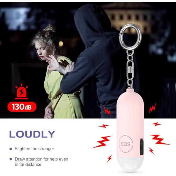 Taskulamppu-hälytin, Henkilökohtainen hätähälytin 130dB, ZQKLA