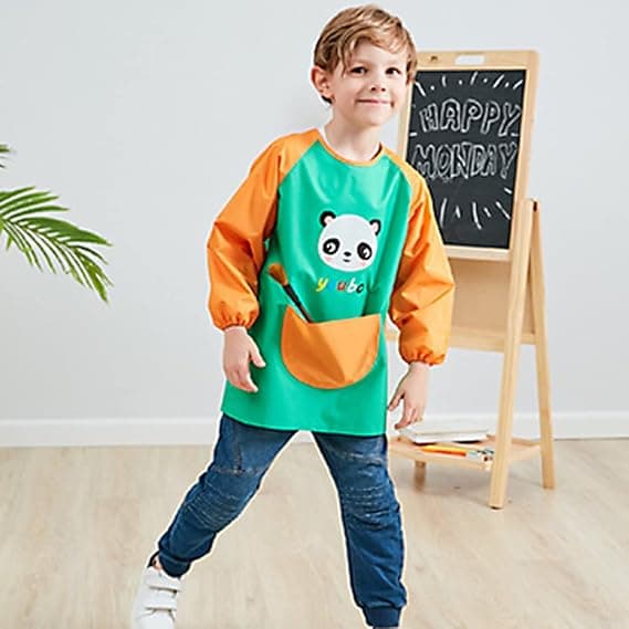 Barnmålningssmock, Målningsförkläde, Vattentätt Barnmålning, ZQKLA