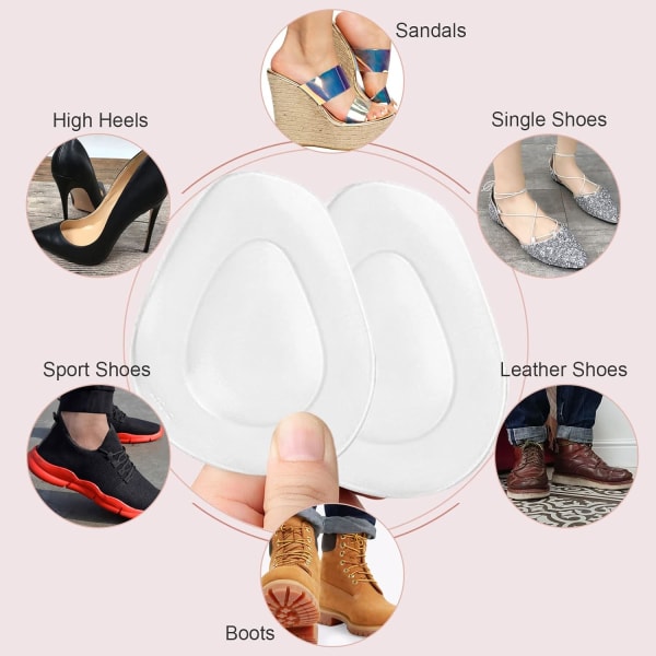 (4-pakning) Puter, Gel Plantar Pad, Sklisikre Sko Gjennomsiktig C, ZQKLA
