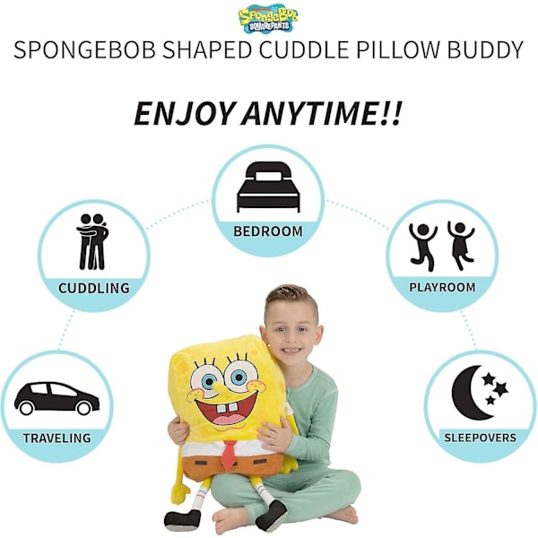 Spongebob Kids -vuodevaatteet Super Soft Plush Cuddle Pillow Buddy, One Size, By Franco Type2