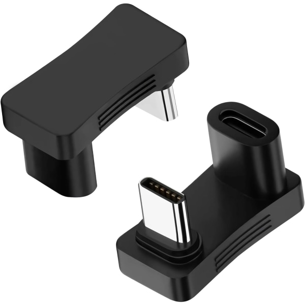 180 graders vinklad USB C-adapter (2-pack), U-formad USB C 3.1 hane