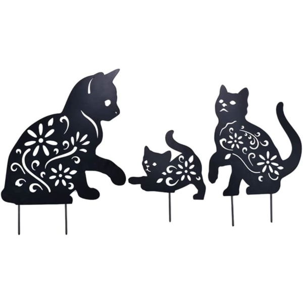 Cat Yard Art Garden dekorative metalstatuer, 3 STK Cat Holl, ZQKLA