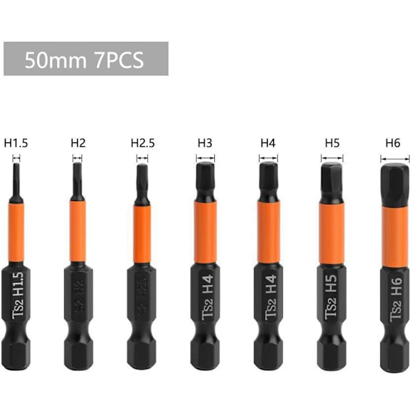 7-osainen Torx-ruuvimeisselikärkisarja, magneettiset ruuvimeisselikärjet Imp