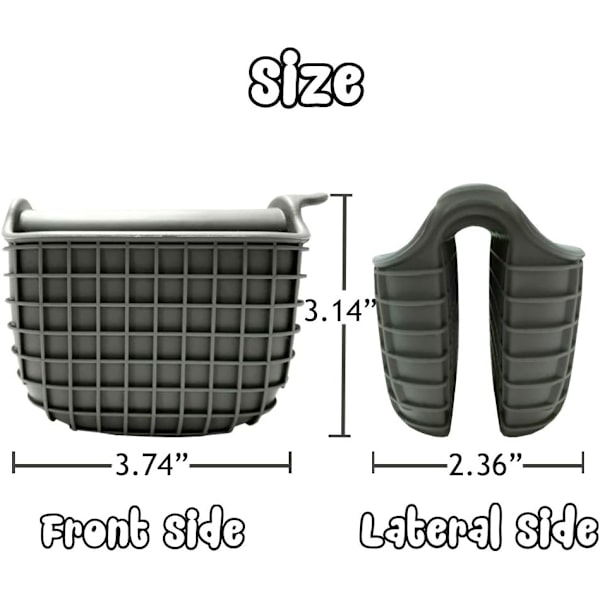 1 par Silikonugnsvantar Set, (Kvadrat-Grå) Ugnsvantar Hea,ZQKLA