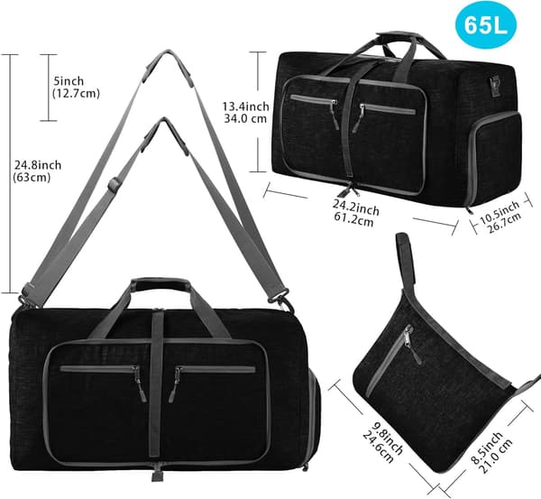Menn's Foldbar Duffel Bag Vannresistent Stor Lett ,ZQKLA