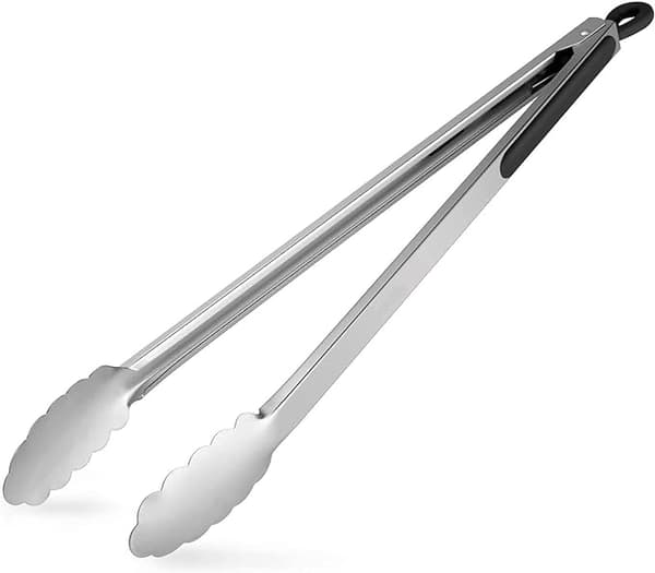 Grilltang, Rustfritt stål/plast, Lengde: 37,7 cm, Sølv/Sv