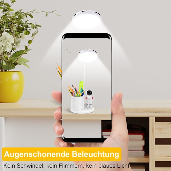 Skrivebordslampe, Dimbar Ledningsfri Bordlampe, Oppladbar Skrivebordslampe, ZQKLA